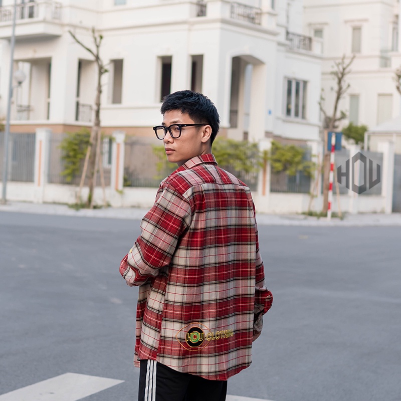 Ao flannel nam nữ form rộng HDU áo sơ mi caro unisex ulzzang basic chất vải dạ mỏng local brand mã SM08