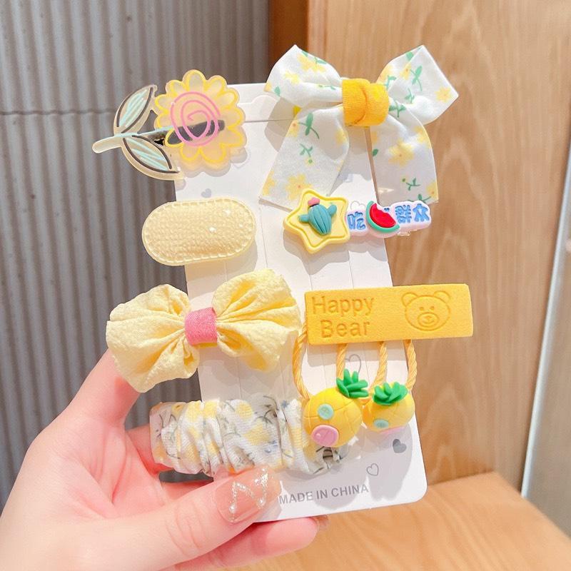 Set 8 Kẹp Tóc Cột Tóc Bé Gái