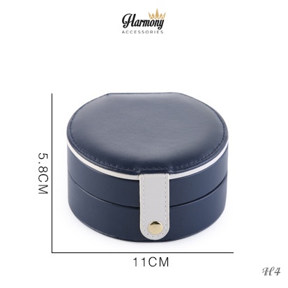 Hộp đựng trang sức mini Da TPU, hộp đựng phụ kiện dáng tròn | HARMONY ACCESSORIES H4