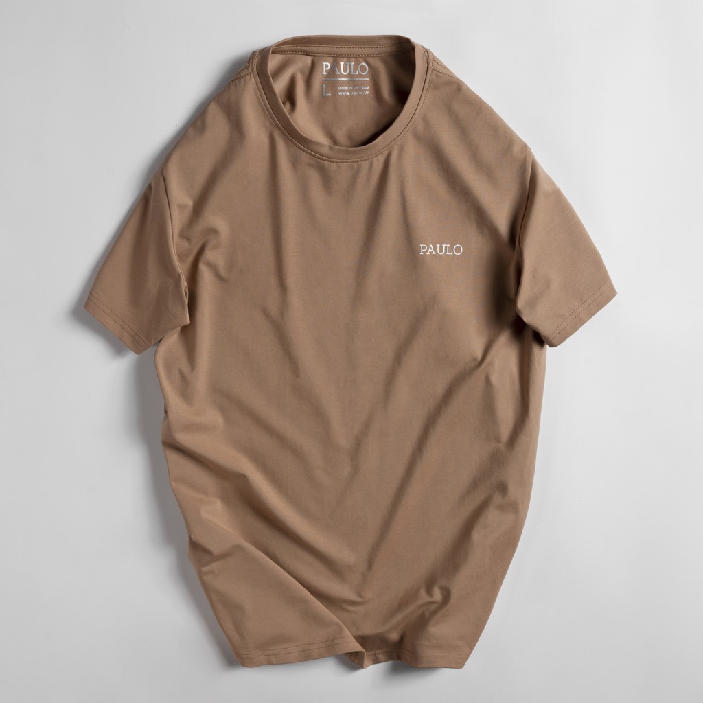 Áo thun nam cổ tròn PAULO vải Cotton lạnh co giãn,dày dặn, form regular fit P01
