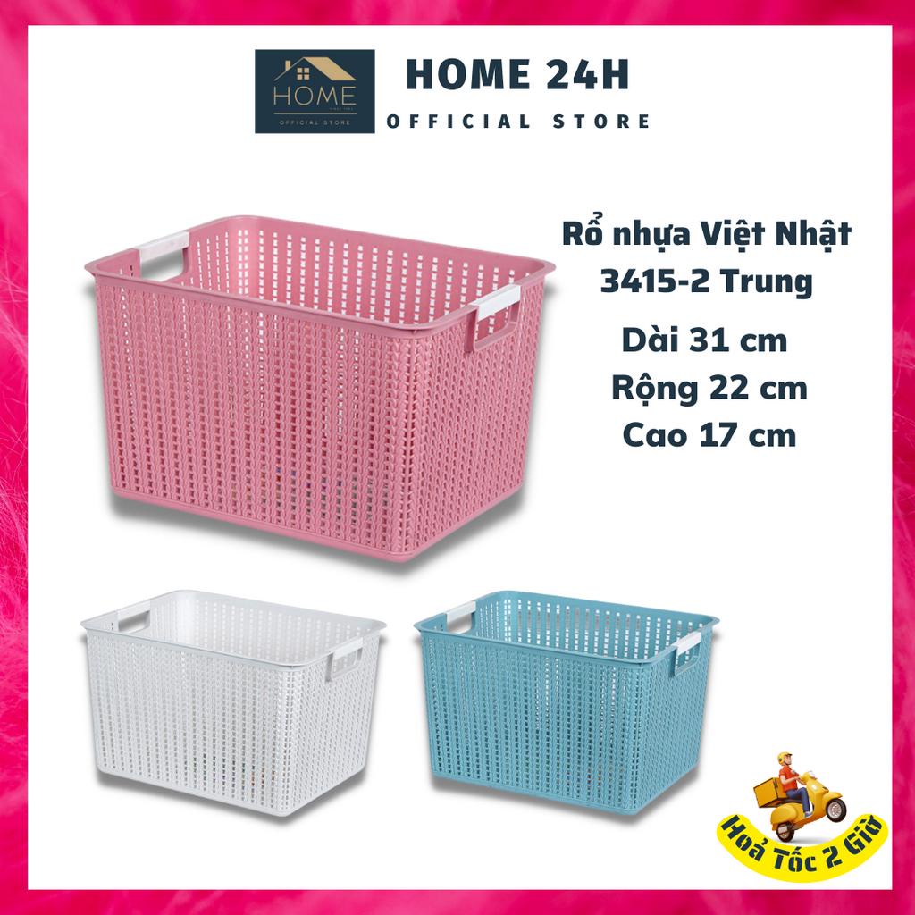 Giỏ Nhựa 3 Size Việt Nhật 3415-2 , Rổ Đựng Đồ Đa Năng Tiết Kiệm Không Gian , Rổ Nhựa Chữ Nhật