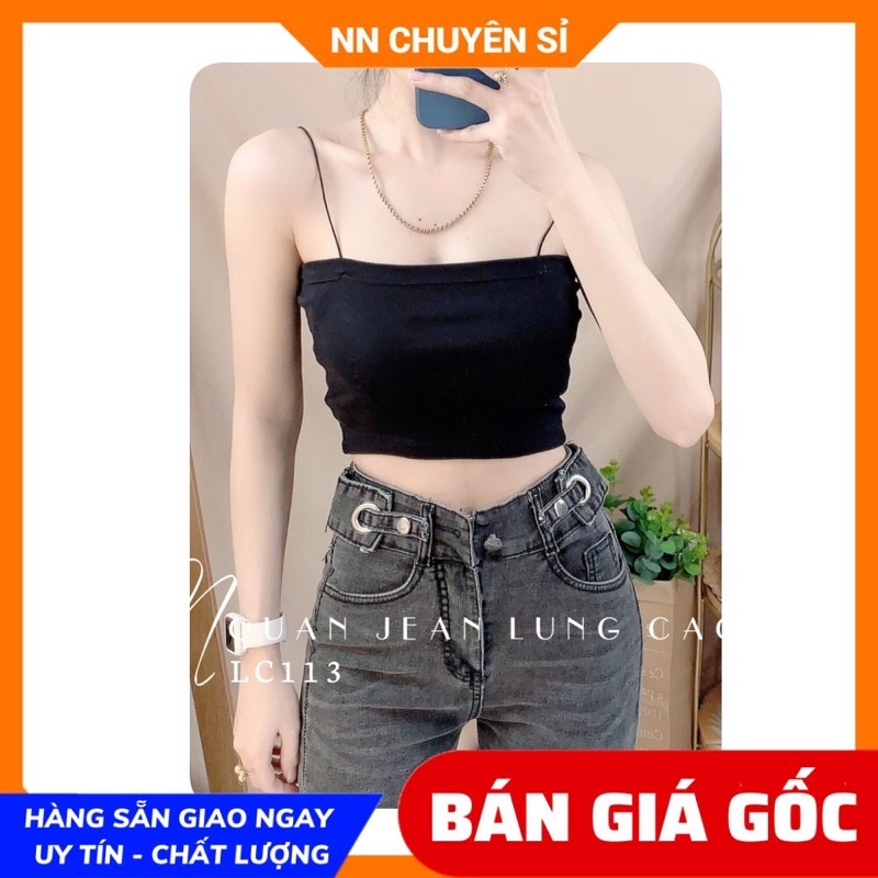 Quần jean nữ lưng cao Quần dài nữ cạp cao ôm body chất jean co giãn thoải mái LC113