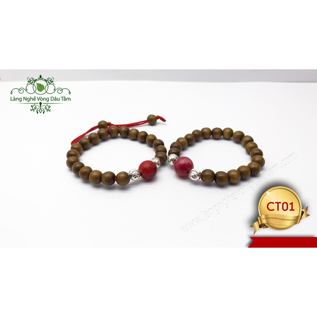 Vòng dâu tằm gốc Việt Nam mix da mệnh và bi bac dành cho bé sinh năm 2020-CT01