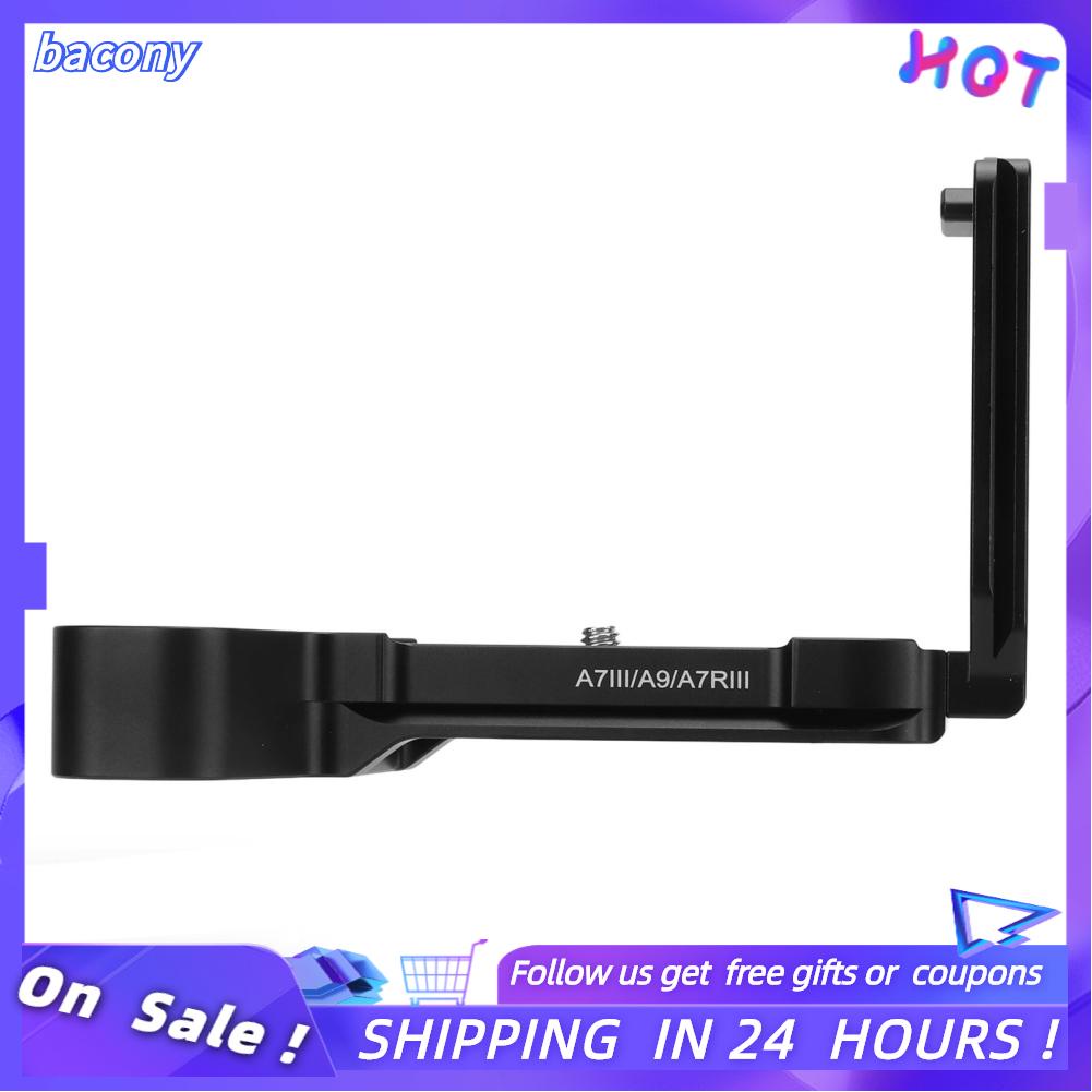 Bacony Aluminium Alloy L Shaped Quick Release Plate Horizontal Vertical Shooting Bracket Hand Grip for Sony A7III A7RIII A9 A7M3