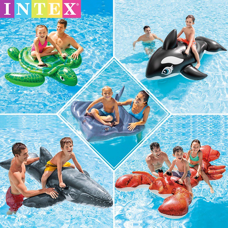 ❀◈Đồ chơi bơm hơi nước INTEX gắn siêu lớn hàng nổi trẻ em người lớn vòng bơi chim hồng hạc giường nổi vòng bơi nằm