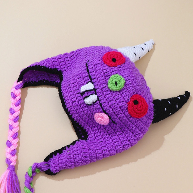 Mũ Len Mềm Giữ Ấm Mùa Đông Hình Sừng Quỷ Thời Trang Unisex