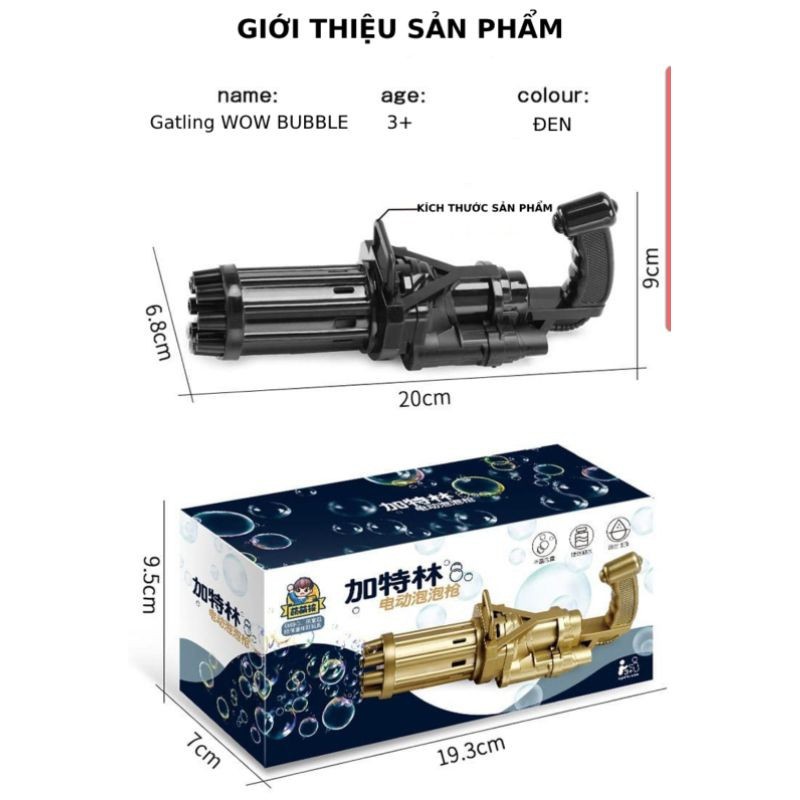 Súng Bắn Bong Bóng Xà Phòng 8 Nòng Siêu Mạnh, Súng bắn bong bóng Hot TikTok 2021, Đồ chơi vận động ngoài trời