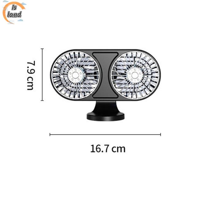 Quạt Điều Hòa Mini Hai Đầu DC12V Có Thể Điều Chỉnh 360 Độ Tiếng Ồn Thấp