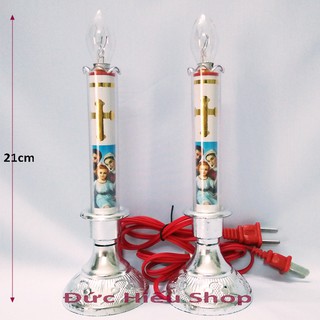 Bộ 2 đèn thờ cúng thiên chúa giáo nhiều size, đèn cầy nến công giáo - Đức Hiếu Shop