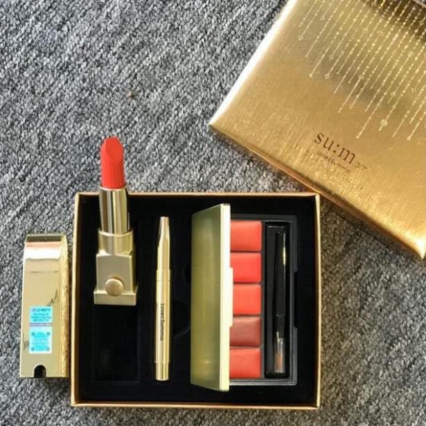 Set son lì dưỡng ẩm Su:m 37 Losec Summa Elixir Golden Lipstick Special Set - Chính hãng LG có tem