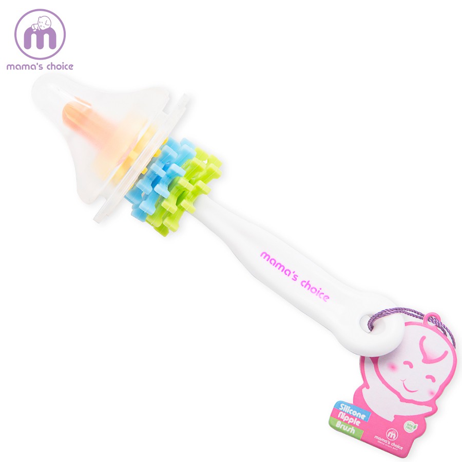 Chổi Cọ Bình Sữa &amp; Núm Ti Mama's Choice Tay Quay 360 Độ Cọ Sạch Mọi Ngóc Ngách Chất Liệu Silicon Siêu Mềm Siêu Bền
