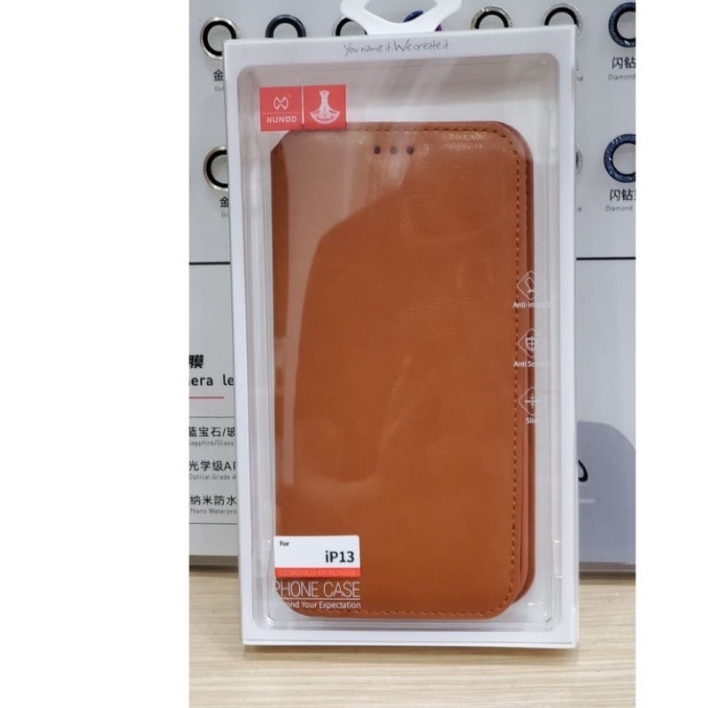 Bao da Xundd dạng ví cho iPhone 13, 13 Pro, 13 Pro Max có ngăn để thẻ da mềm cao cấp