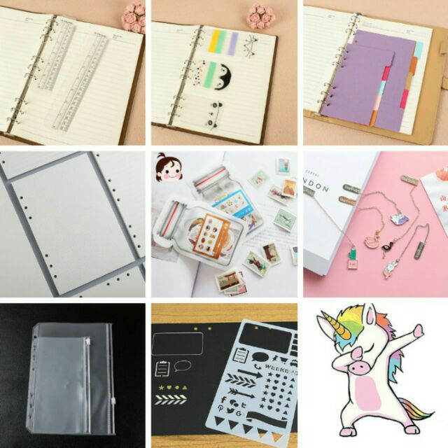 Sổ bullet journal planner A5 bìa còng phong cách vintage A5