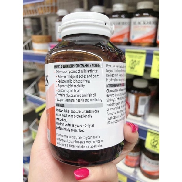 Blackmores Glucosamin + Fish Oil 90 Viên, hỗ trợ xương khớp