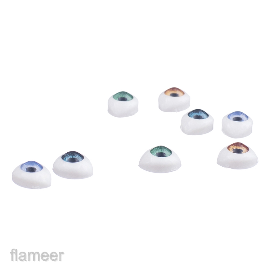 Bộ 8 Mắt Nhựa Oval Rỗng 4 Màu Kích Thước 5mm Dùng Làm Mặt Nạ Búp Bê DIY