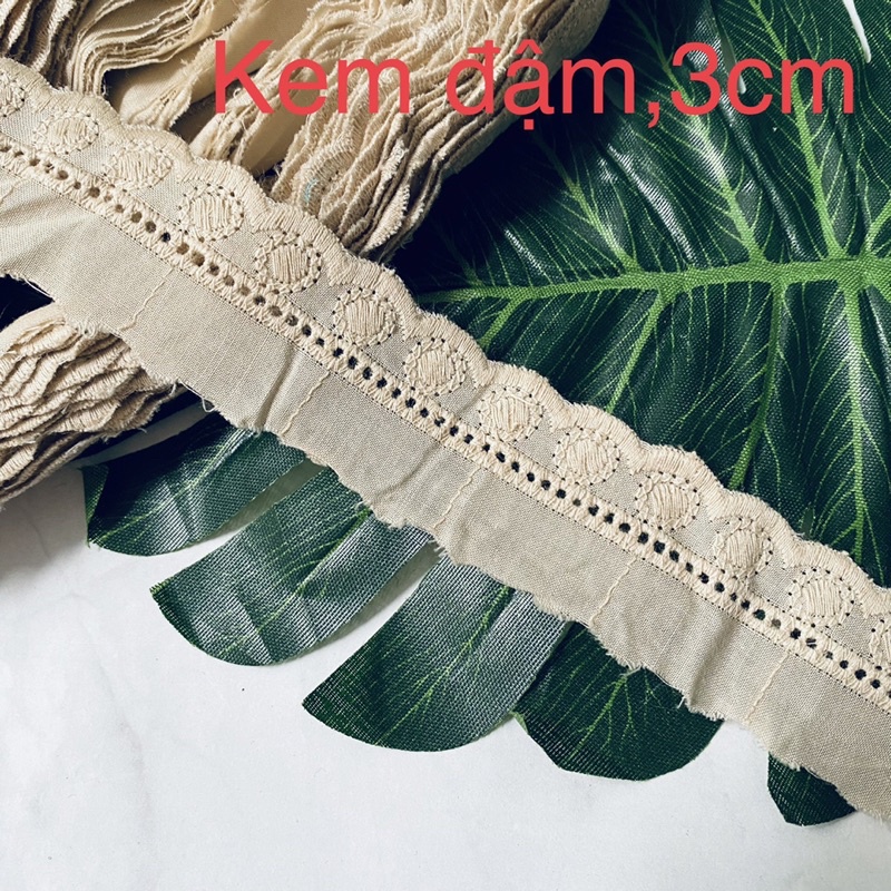Ren thô boi , màu kem  và màu kem đậm , size 1.7cm đến 5 cm .