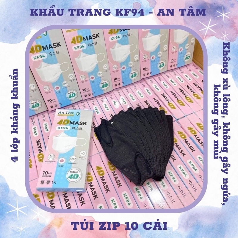 (SET 50 CÁI) KHẨU TRANG AN TÂM/ AK MASK KF94 - 4 LỚP Dày dặn, chống bụi mịn