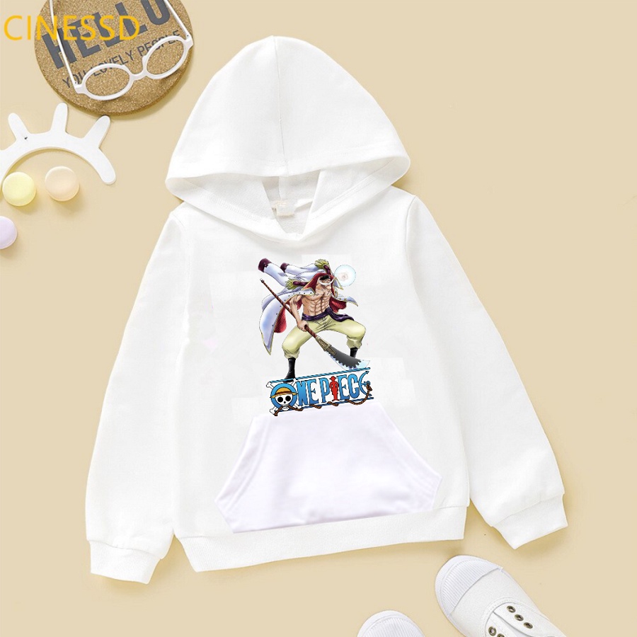 Áo khoác one piece vua hải tặc áo hoodie màu trắng cực chất cho bé trai bé gái