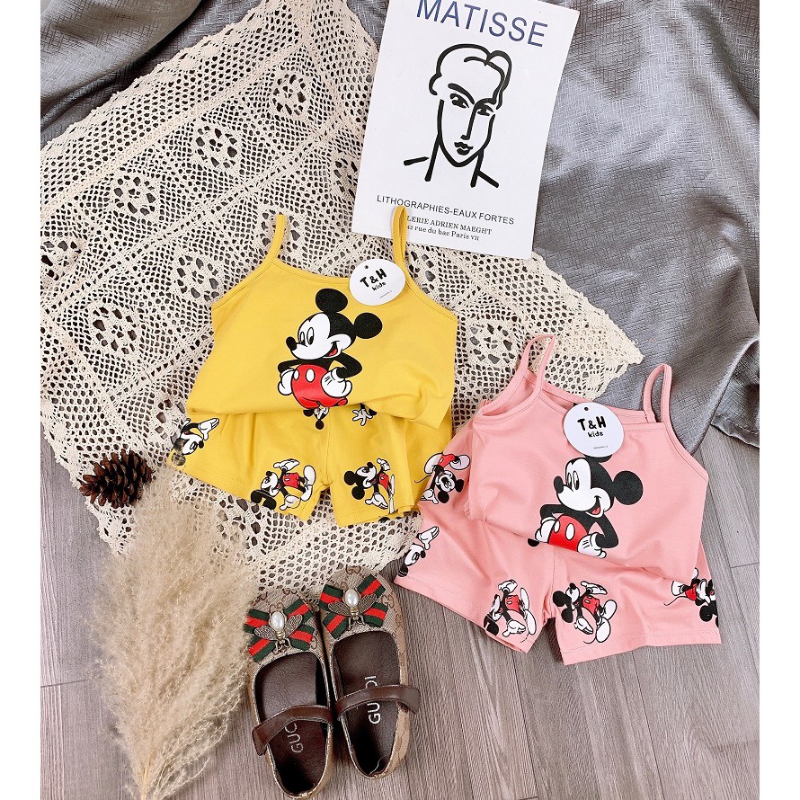 Bộ 2 dây bé gái Mickey chất cotton siêu mềm mát có 4 mầu XHN674