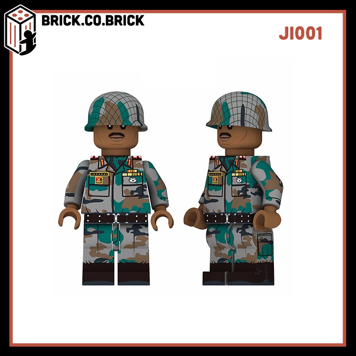 Mô Hình Lính Ấn Độ Minifigure Army Lính Quân Phục Đồ chơi Lắp ráp Mini Army SWAT Thế chiến Bộ Đội JI001 JI002