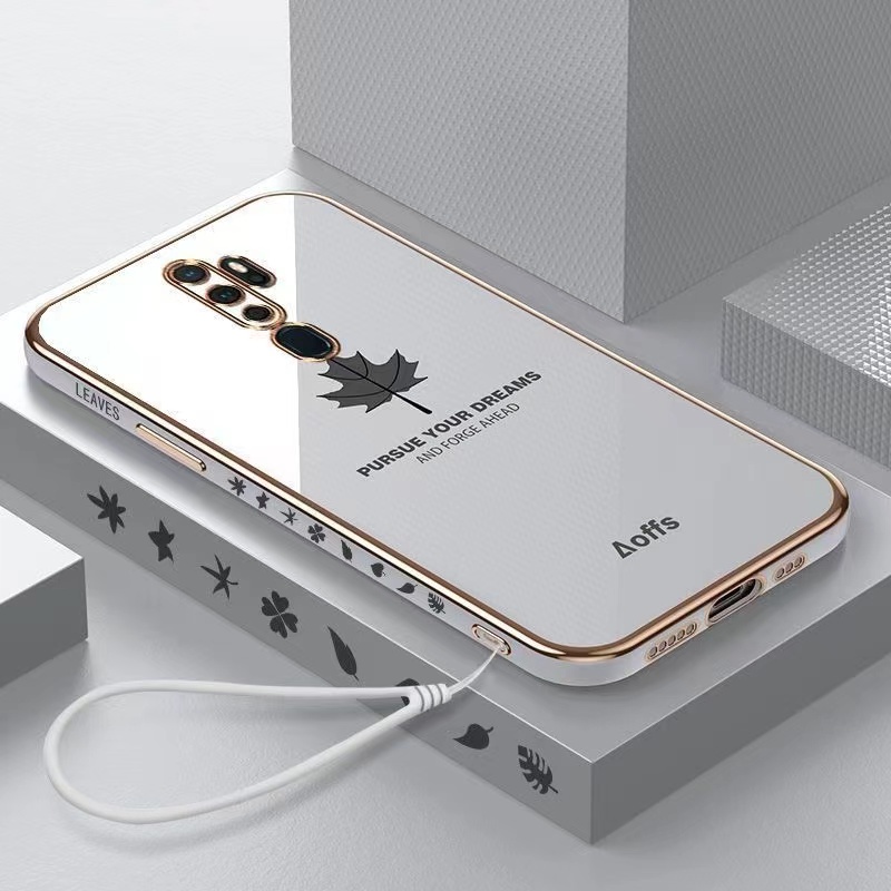 Case Samsung A51 4G A71 4G S20 S10 S10Plus S20FE S20Plus S20ULTRA Note20ULTRA Note20Plus Straight Edge Electroplating Shell Maple Leaf Cover
