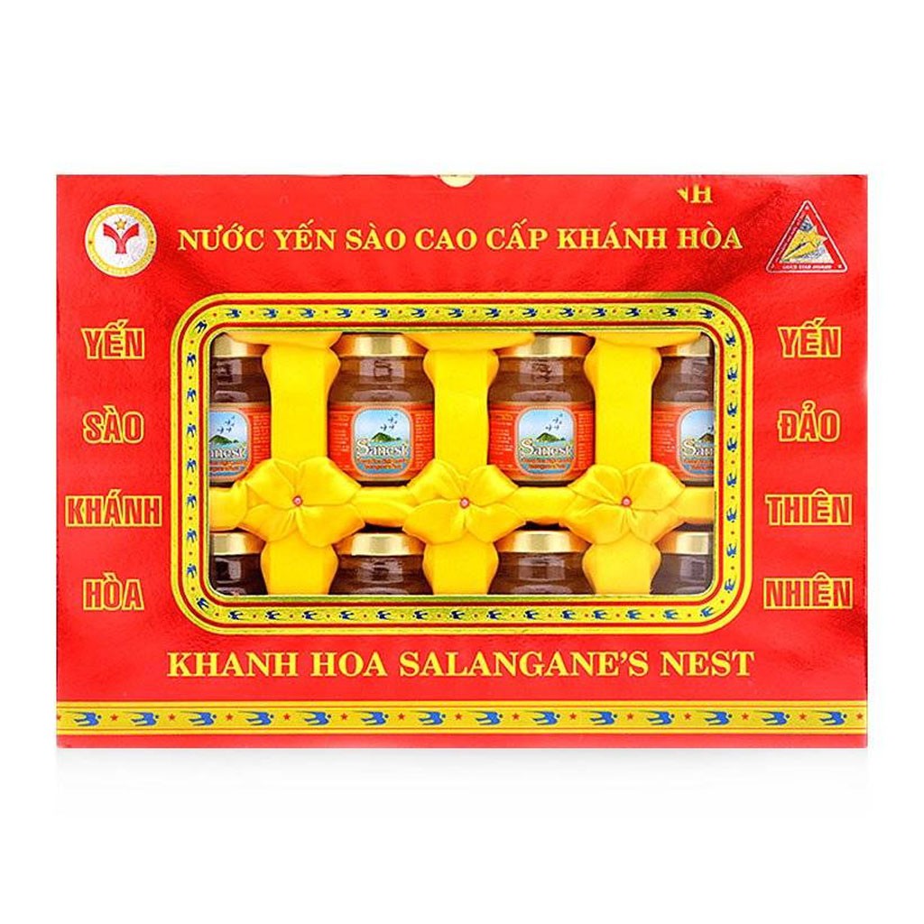 Nước Yến Sào Cao Cấp Khánh Hòa Sanest Có Đường Hộp 8 Lọ x 70ml