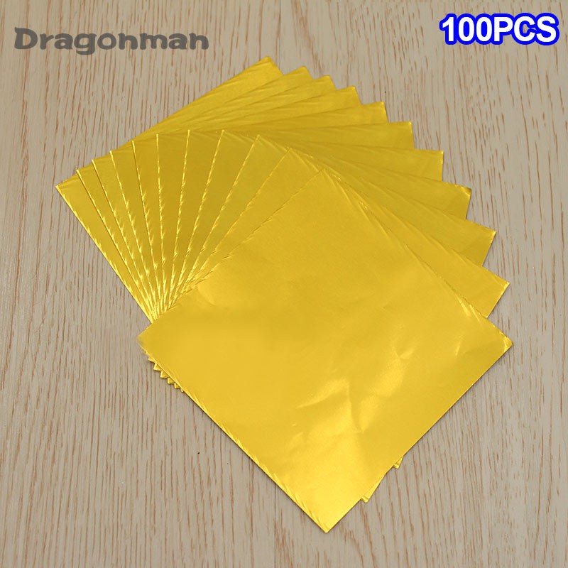 100pcs/Set Art Gold Foil Leaf Sheets for Art Crafts Design Framing Scrap 10x10cm