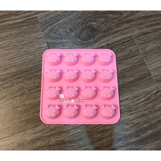 Khuôn silicon 16 mặt heo hồng
