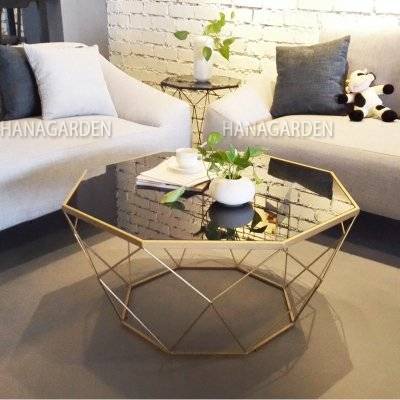 Bàn Trà, Sofa Kim Cương Mặt Kính Khung Kim Loại Cao Cấp [HÀNG GIA CÔNG]