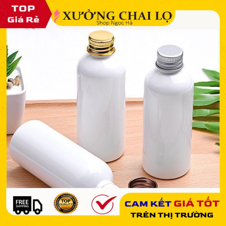 Chai Chiết Mĩ Phẩm ❤ GIÁ RẺ NHẤT ❤ Chai nhựa pet nắp nhôm trắng sữa 20ml,30ml,50ml,100ml chiết mỹ phẩm .