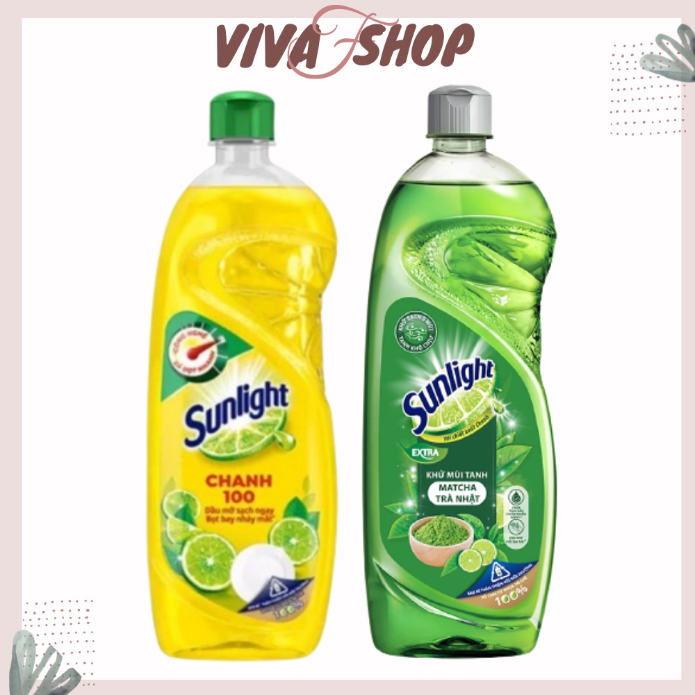 Nước rửa chén SUNLIGHT 730ml (Hương Chanh - Vàng và Matcha Trà Nhật - Xanh Lá) - Nước rữa chén
