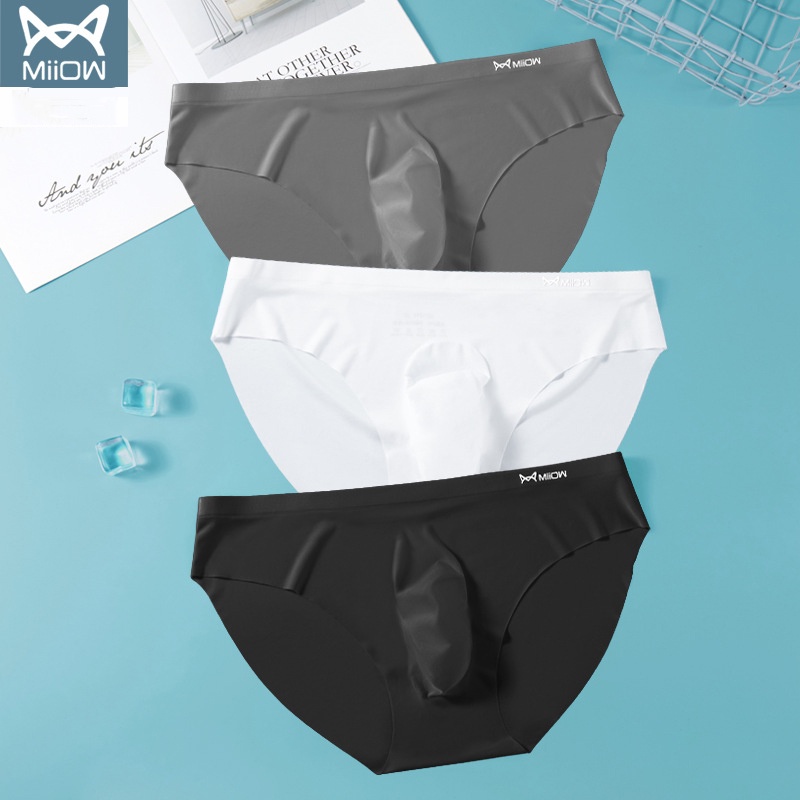 Hộp 3 quần sịp nam Miiow kháng mùi kháng khuẩn thun lạnh siêu mỏng boxer chun đúc