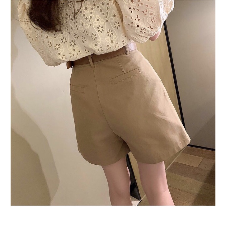 Quần Sooc Ống Rộng Khoá Nhật Chất Liệu Vải Kaki Cotton, Bền Màu -dobauxinh