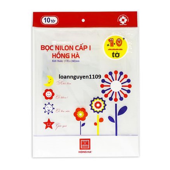 Bọc Nilon Hồng Hà 3245 – Bọc Vở, Bọc Sách Giáo Khoa ( 170 x 240 )mm Làm Từ Nilon Trong Suốt, Dẻo, Dai