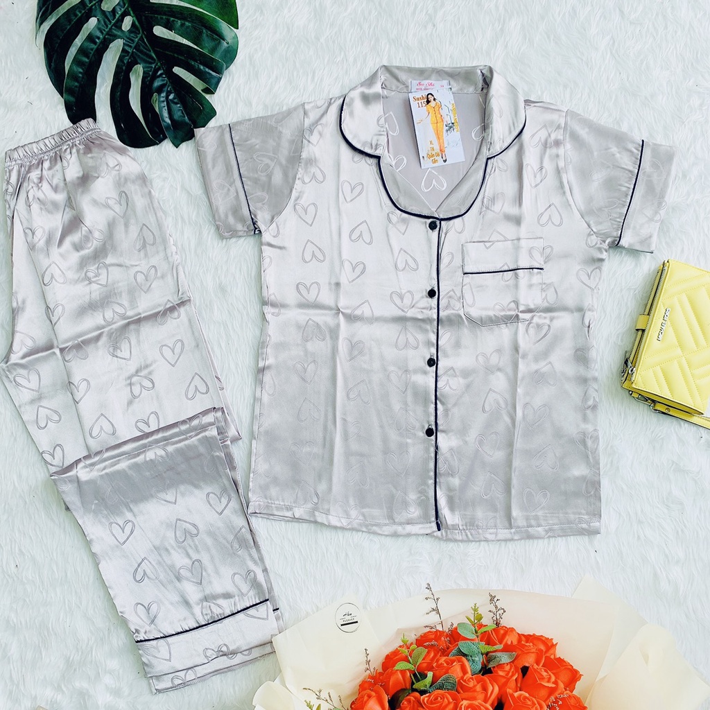 [ SALE SỐC ] Bộ Đồ Pijama Tay Ngắn Quần Dài Lụa Gấm - Thoải Mái Nhẹ Nhàng | BigBuy360 - bigbuy360.vn
