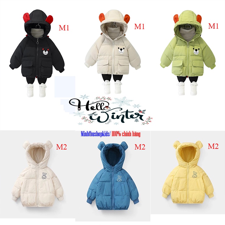 Áo Phao trẻ em BÉ TRAI / BÉ GÁI FORM LỚN 8-20kg-QATE 150