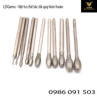 10 mũi mài hình trứng ngỗng (MÃ G) Cốt 2.35mm  chuyên dụng mài, chạm, khắc tượng ngọc, đá quý, đá thô, đá cảnh