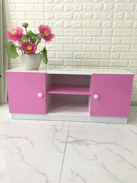 Kệ tivi nhựa đài loan 50x100x31 trắng hồng