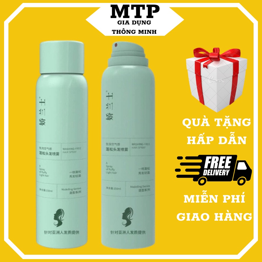 Dầu gội khô dạng xịt LIFUSHA 150ml, Dầu gội đầu khô nội địa Trung giảm bết dính, tóc bồng bềnh