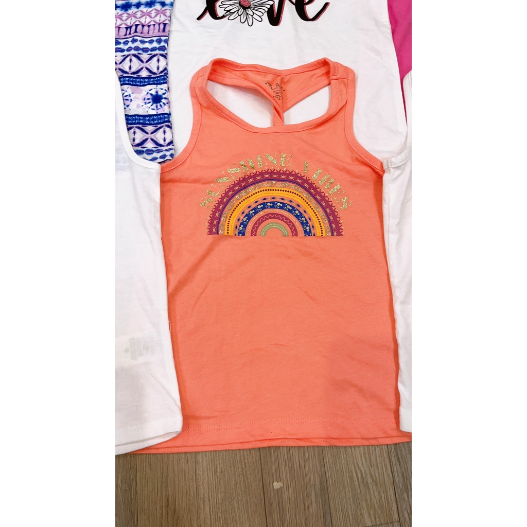 Áo thun bé gái Place sát nách mùa hè  cotton hình elsa ngựa pony áo thun xuất xịn