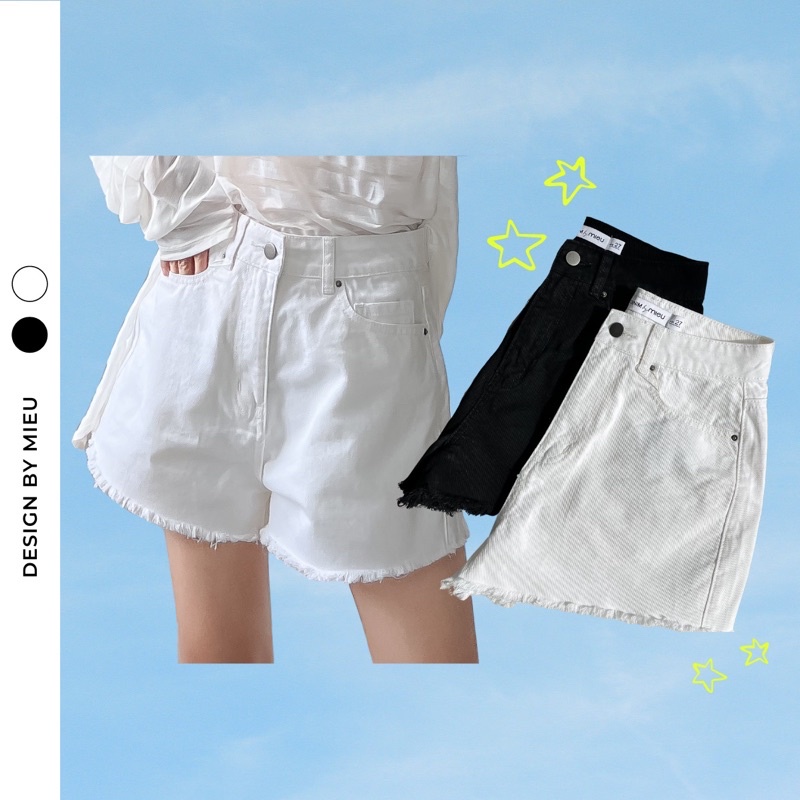 Quần short jean lai tua co giãn năng động MIEU - JA07