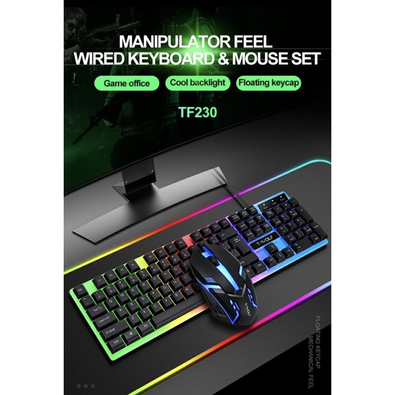 Chuột Phím ☀Combo Bộ Bàn Phím Giả Cơ Và Chuột Gaming Gear TWOLF TF230 Led RGB (BH 6 tháng ) | BigBuy360 - bigbuy360.vn