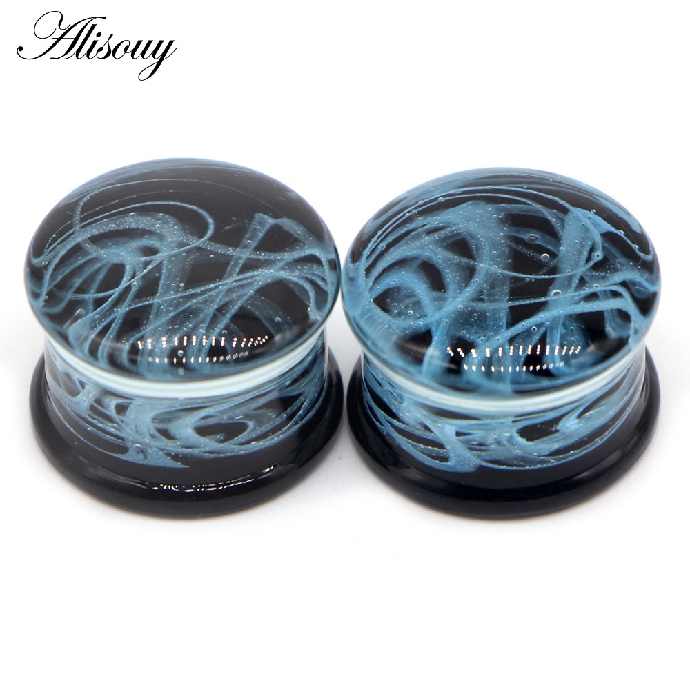 Alisouy Set 2 Khuyên Nong Tai Bằng Thủy Tinh Nhiều Màu Kích Thước 6-16mm Thời Trang Cho Nam Và Nữ