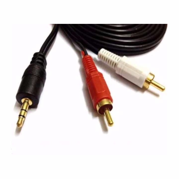 cáp chuyển jack 3.5mm cái sang 2 đầu bông sen rca đực