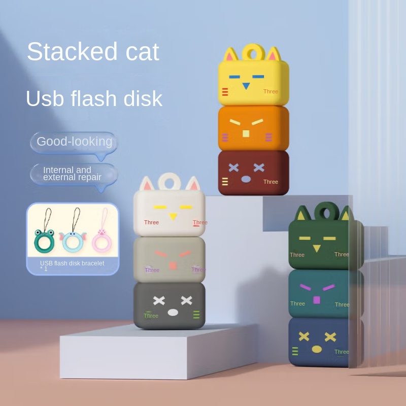 Usb Mini Tốc Độ Cao Hình Mèo Hoạt Hình Cho Điện Thoại/Máy Tính