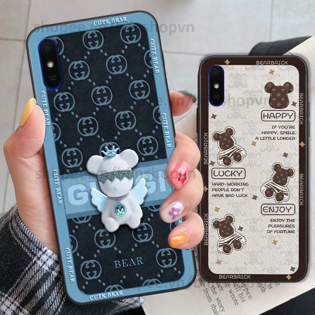Ốp Xiaomi Redmi 7A / 8A / 9A hình gấu bear brick đẹp độc lạ, thời trang, cá tính