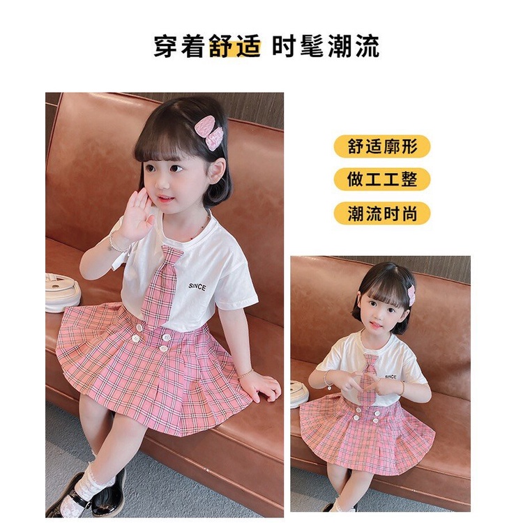 Đầm cho bé gái phong cách tiểu thư từ 8kg đến 20kg-Set váy kèm cà vạt cho bé gái diện đi học,đi chơi siêu xinh