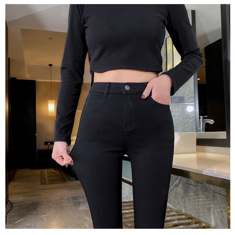 Quần legging nữ chất Umi  Hàn Quốc  siêu co dãn 4 chiều  có túi ôm cực hot