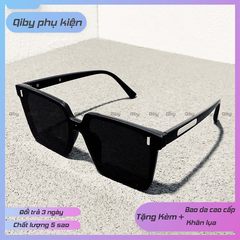Kính Râm Thời Trang Nam Nữ Qiby-01 Dáng Vuông Mắt Tràn Viền Phù Hợp Mọi Khuôn Mặt Chất Liệu Đẹp 2 Màu Gọng Đen Và Trắng