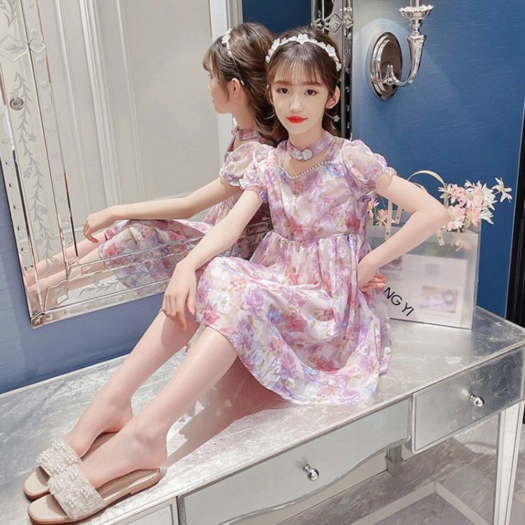 Đầm Công Chúa Phối Lưới Xinh Xắn Cho Bé Gái Từ 3-4 - 5-6 - 7-8 - 9-10 - 11-12 Tuổi